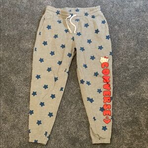 Converse womens Gray Star Print Joggers